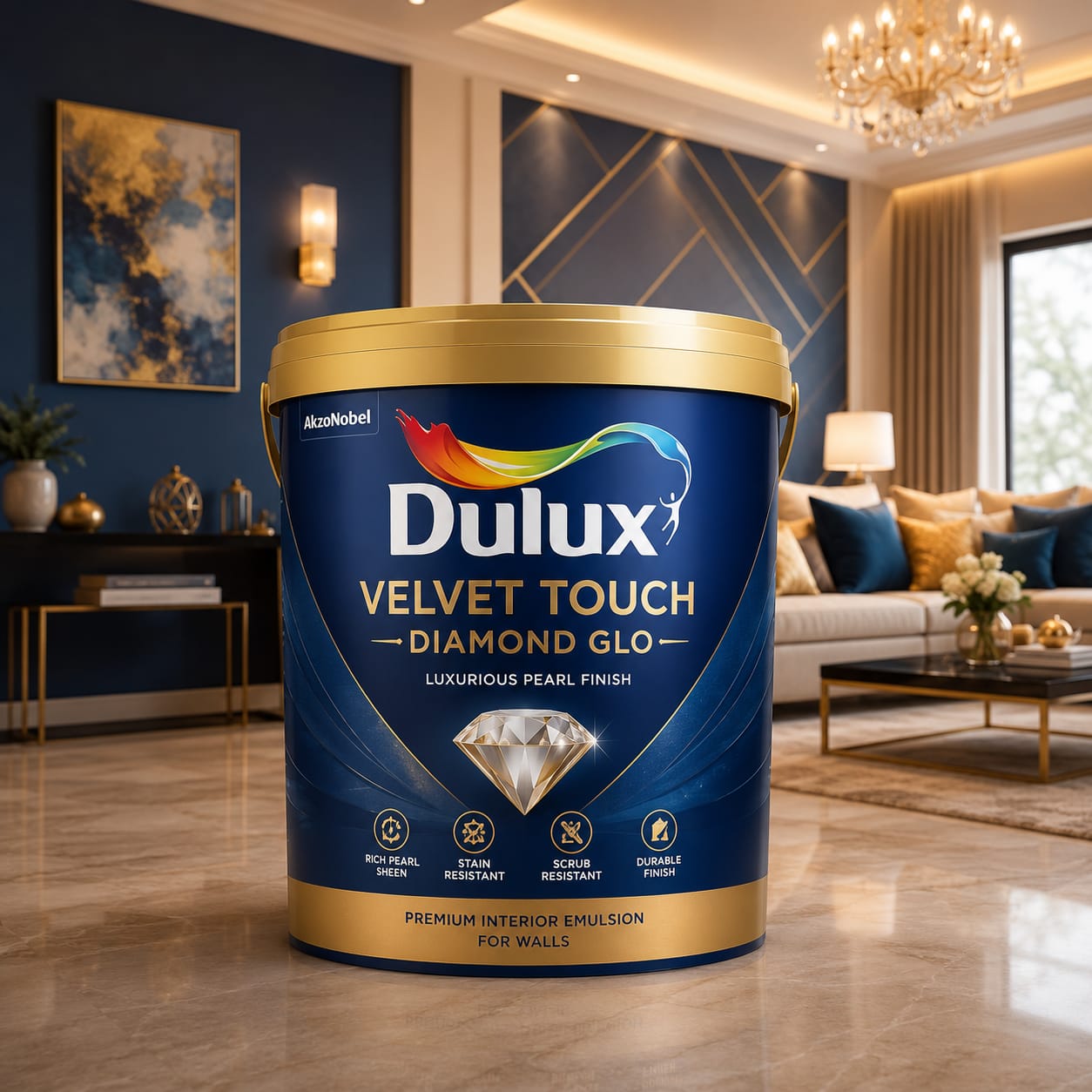 Dulux Velvet Touch Diamond Glo premium interior emulsion